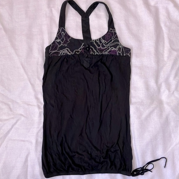 Gentle Fawn black long tank top with embroidery - Picture 1 of 10